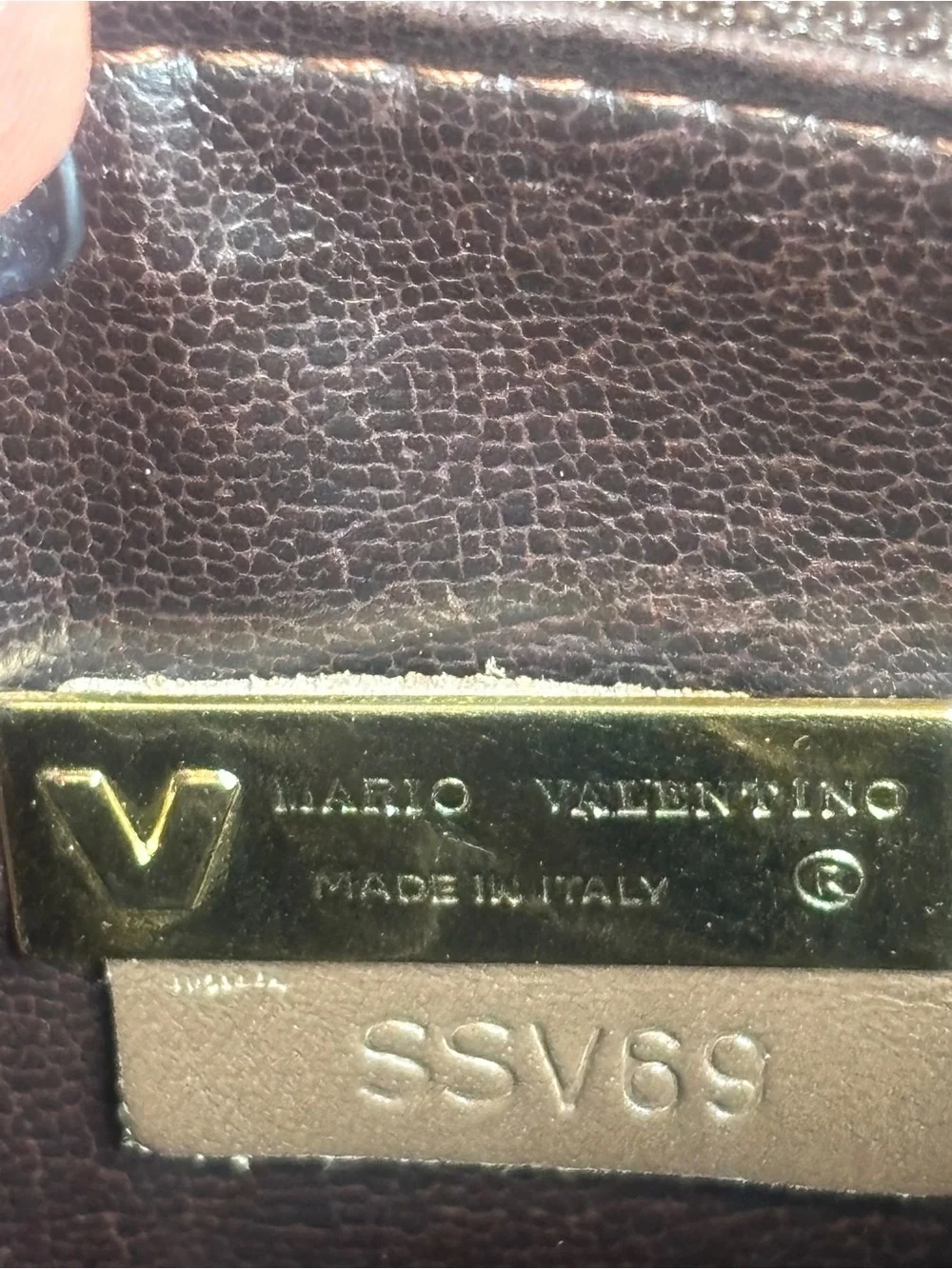 Mario Valentino Brown and Taupe Monogram Crossbody